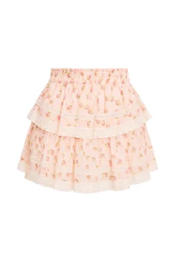 Women LoveShackFancy Ruffle Mini Dainty Floral Cotton Skirt