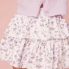 Women LoveShackFancy Ruffle Mini Dainty Lilac Skirt