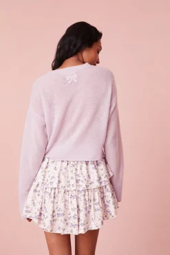 Women LoveShackFancy Ruffle Mini Dainty Lilac Skirt