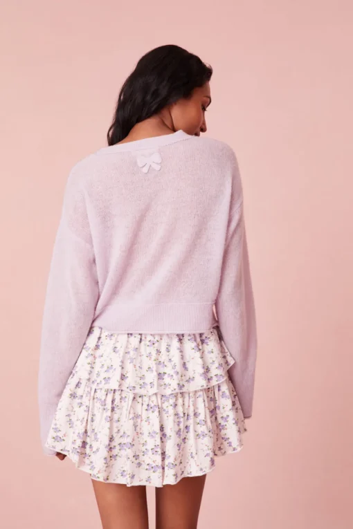 Women LoveShackFancy Ruffle Mini Dainty Lilac Skirt