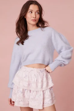 Women LoveShackFancy Ruffle Mini Floral Tiered Skirt