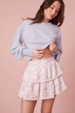 Women LoveShackFancy Ruffle Mini Floral Tiered Skirt