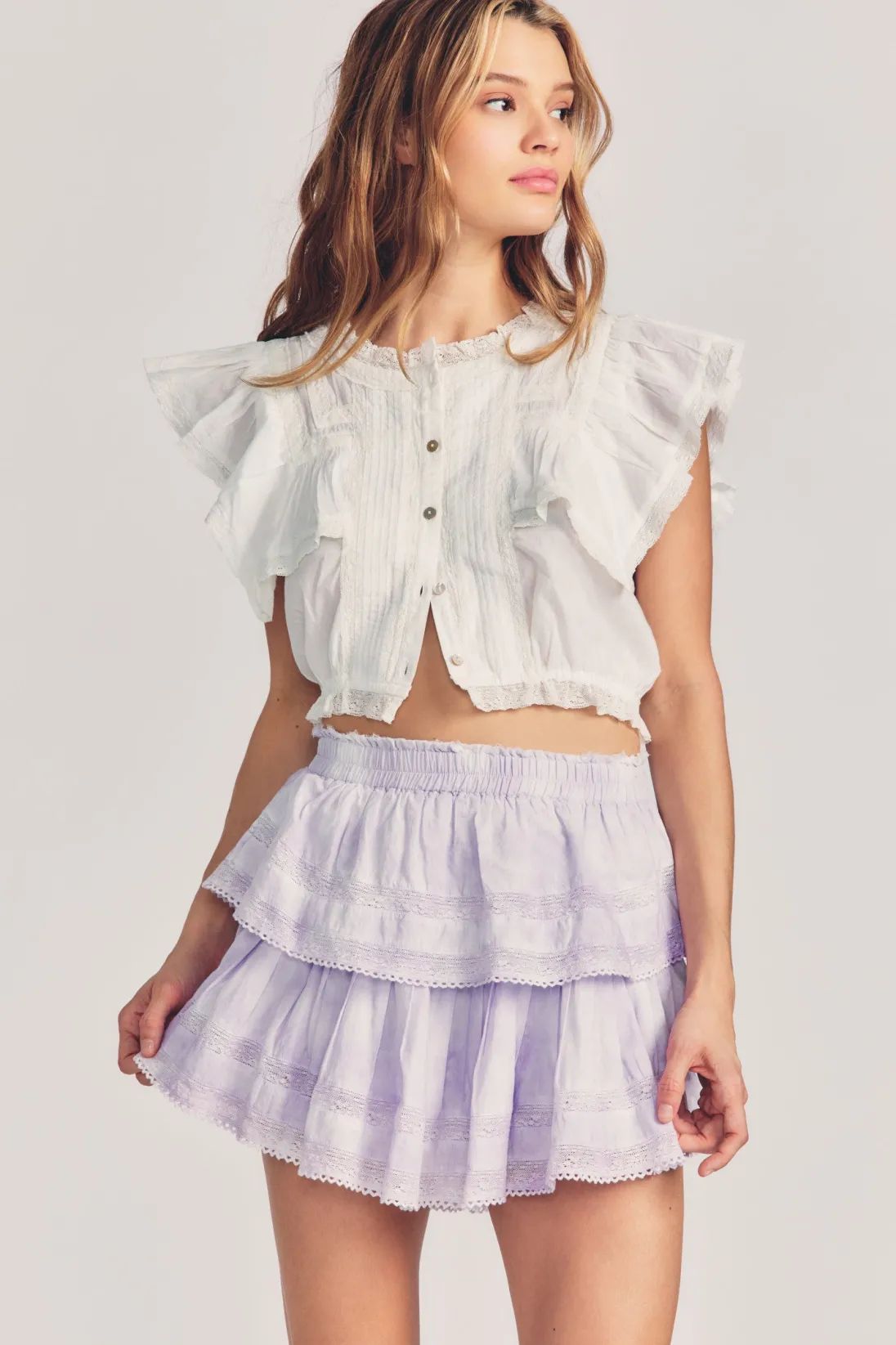 Women LoveShackFancy Ruffle Mini Heritage Skirt