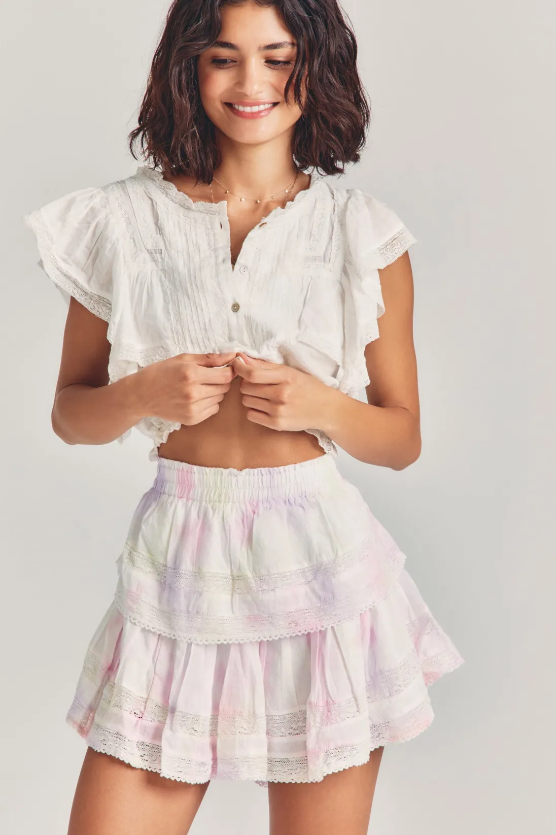 Women LoveShackFancy Ruffle Mini Heritage Skirt