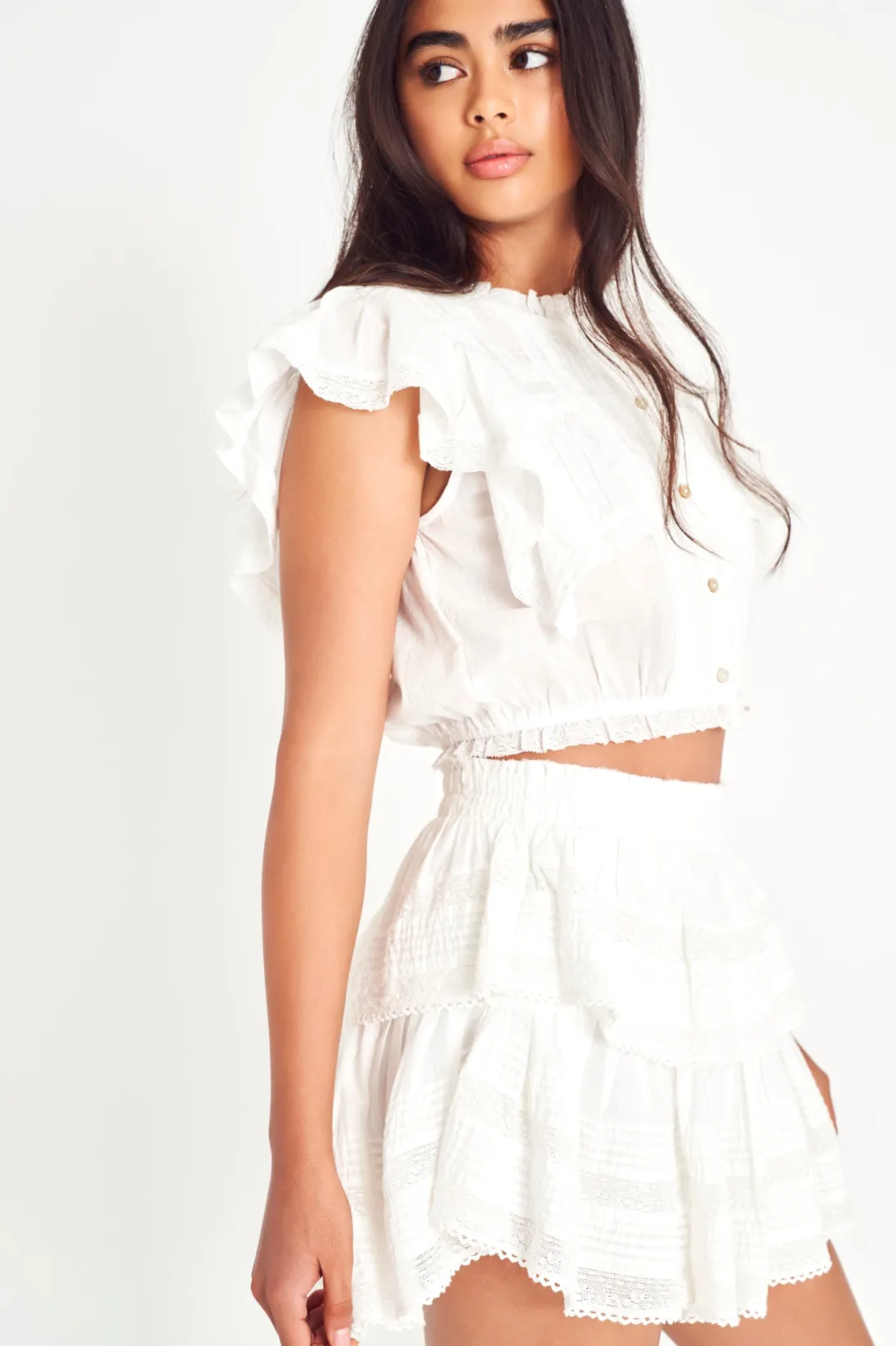 Women LoveShackFancy Ruffle Mini Heritage Skirt