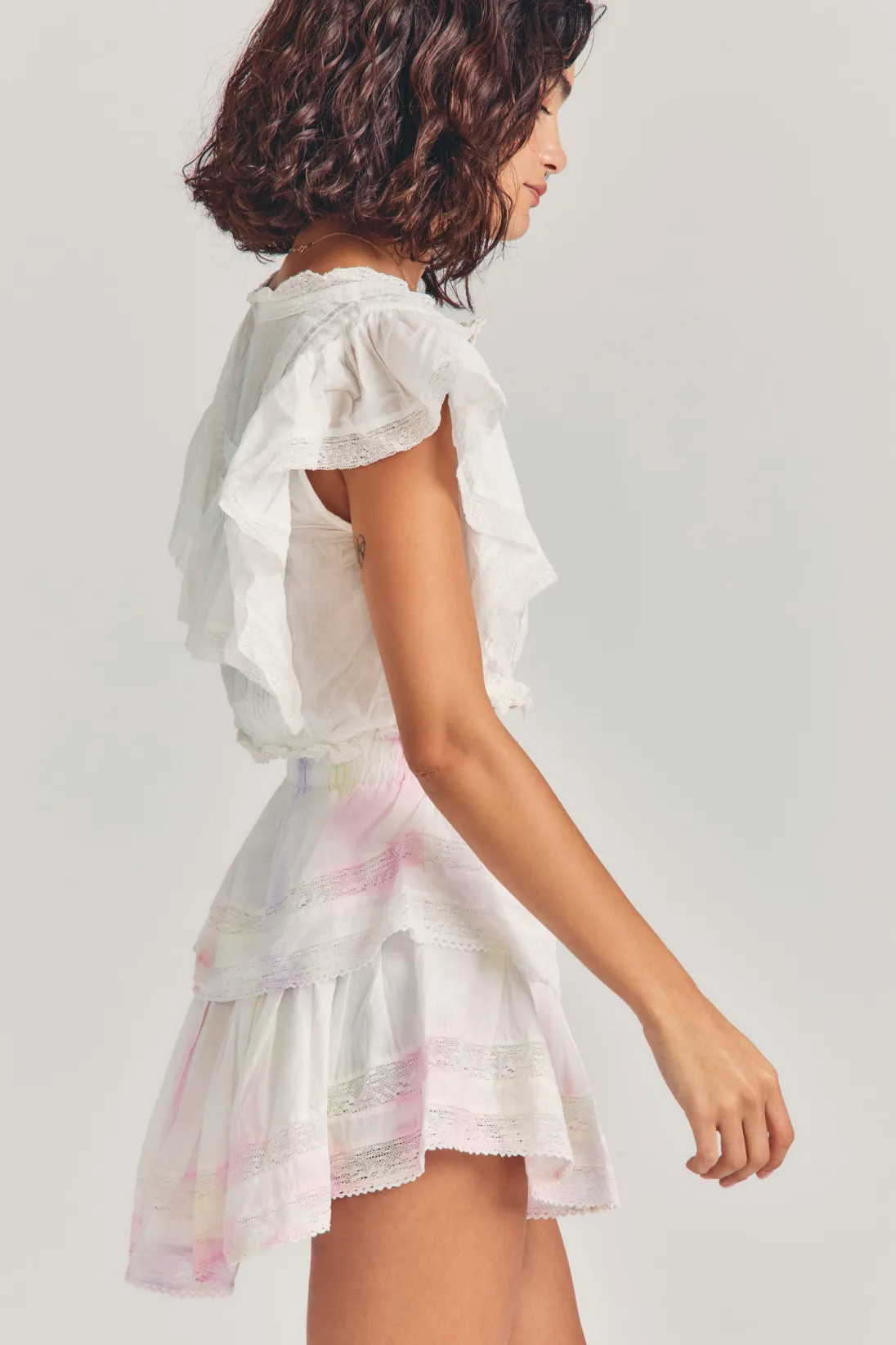 Women LoveShackFancy Ruffle Mini Heritage Skirt