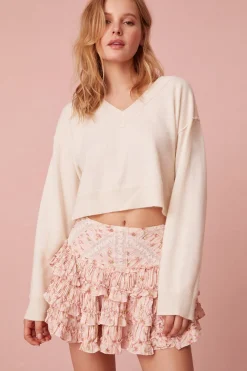 Women LoveShackFancy Sansa Cashmere Bow Pullover