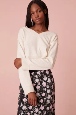 Women LoveShackFancy Sansa Cashmere Bow Pullover