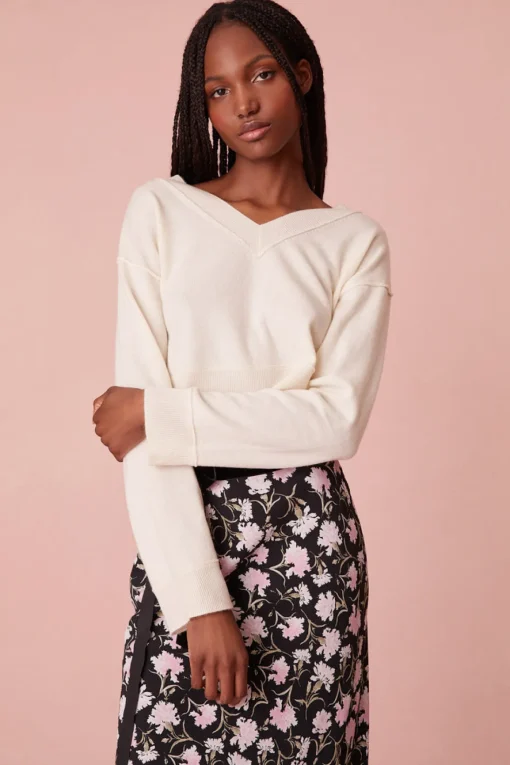 Women LoveShackFancy Sansa Cashmere Bow Pullover