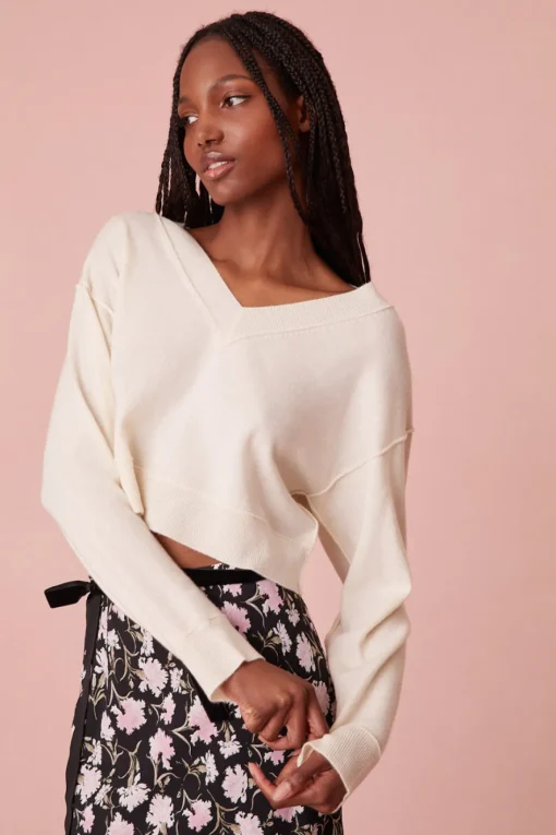 Women LoveShackFancy Sansa Cashmere Bow Pullover