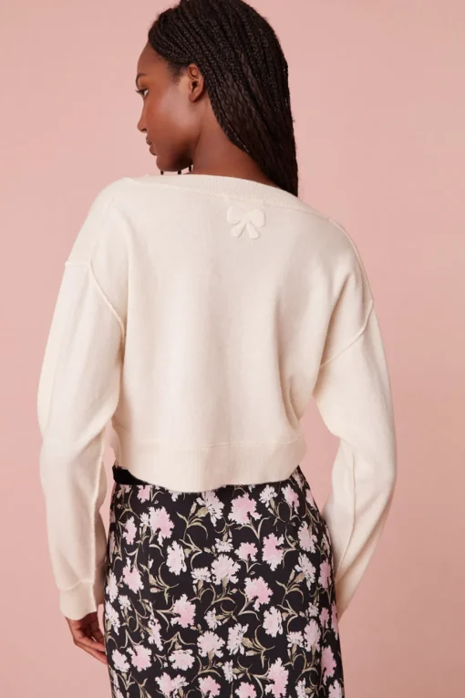 Women LoveShackFancy Sansa Cashmere Bow Pullover