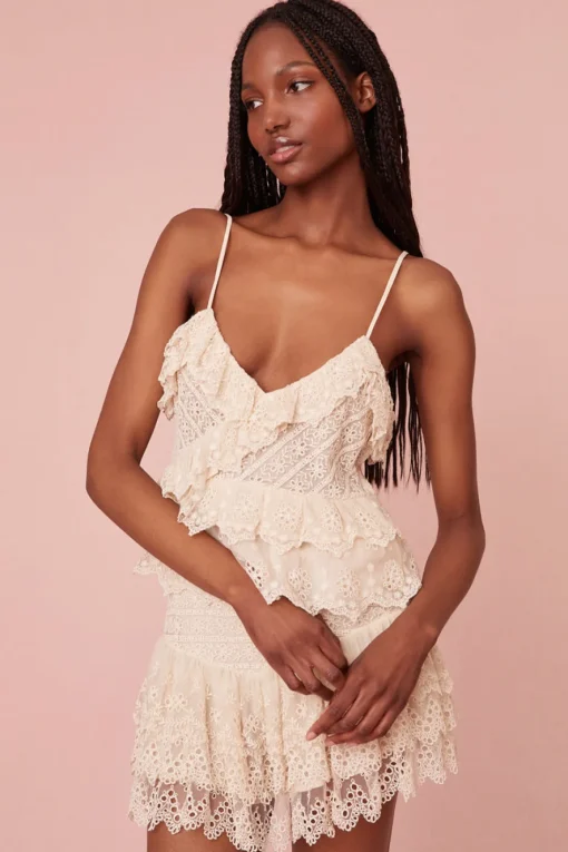 Women LoveShackFancy Saturn Embroidered Cami Top