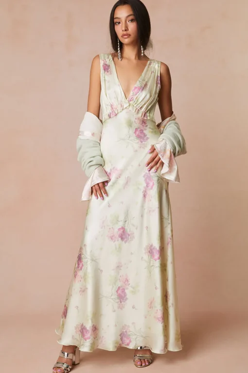 Women LoveShackFancy Suniva Silk Charmeuse Slip Dress