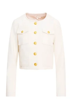 Women LoveShackFancy Xander Cropped Leather Jacket