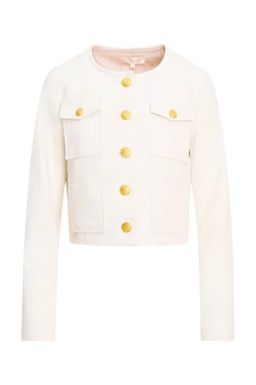 Women LoveShackFancy Xander Cropped Leather Jacket