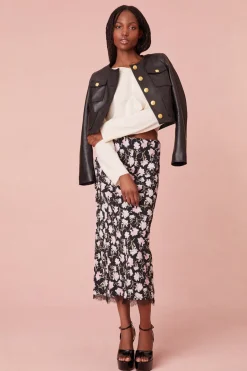 Women LoveShackFancy Xander Cropped Leather Jacket